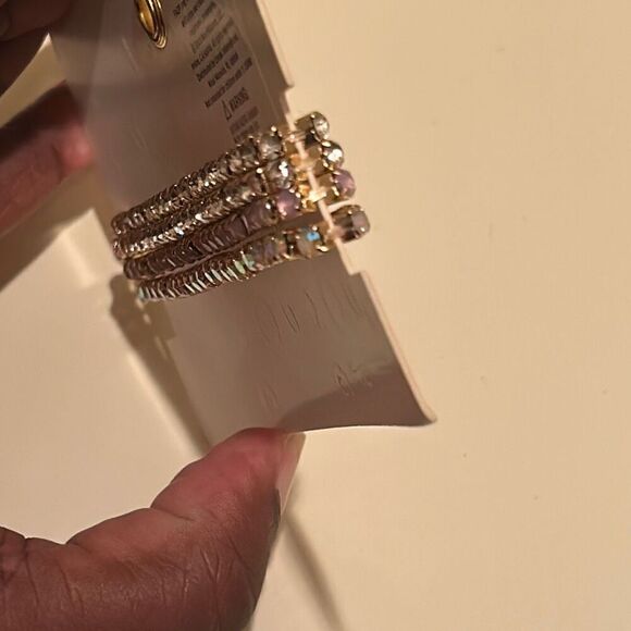 FAOabulous By FAO Schwartz Rhinestone Stretch Tennis Bracelet Set Of 4 Stackable - Picture 5 of 7